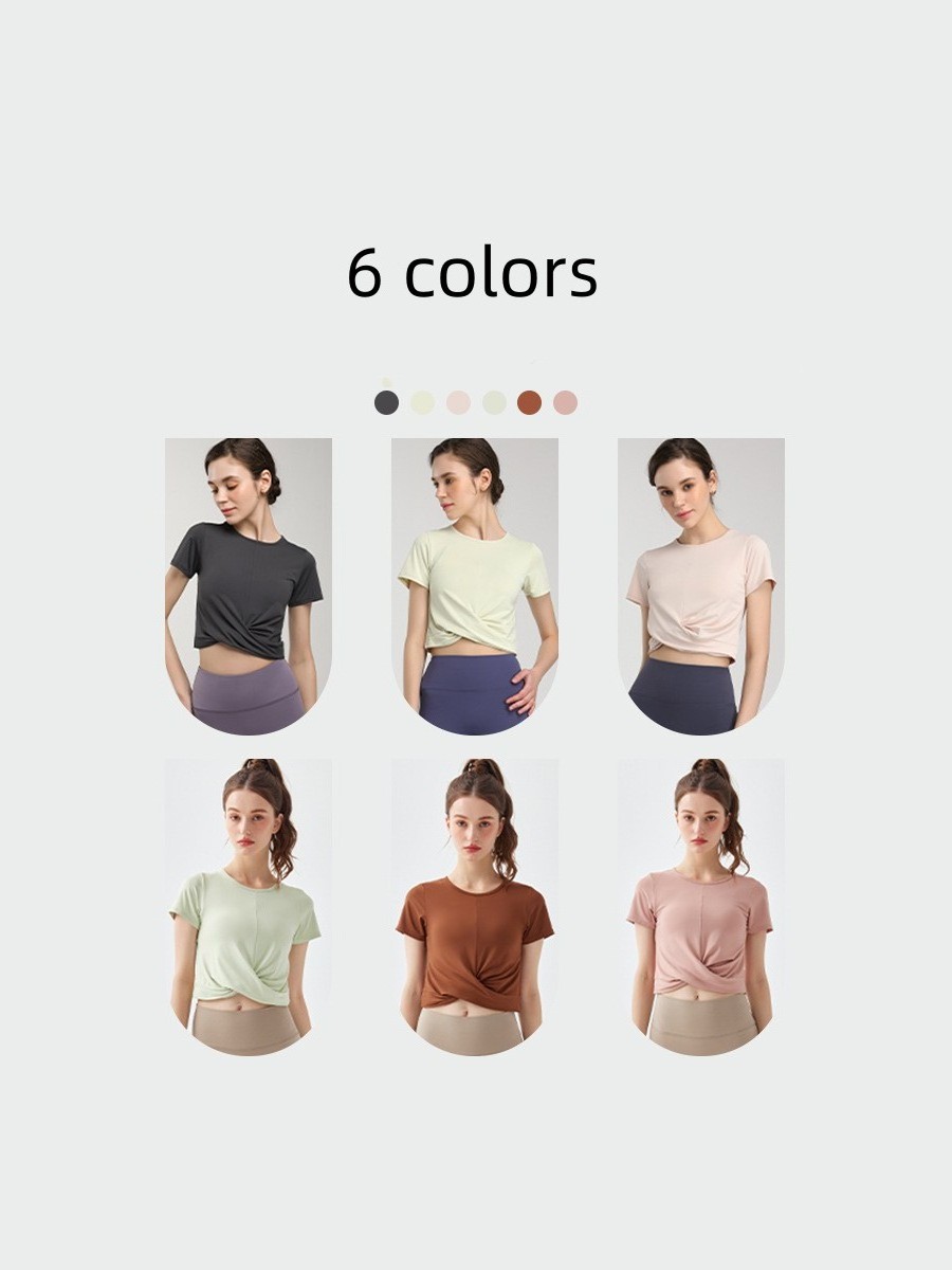 Hot Sale Quick-drying Breathable Yoga Clothes Sports Running Workout Short Sleeve T-shirt For Women Sexy Fashion Stretch