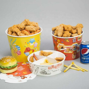 Wholesale Accept Sampling Family Bucket Fried Chicken Boxes Takeout Barrel Container KFC Fried Chicken Bucket with Customized