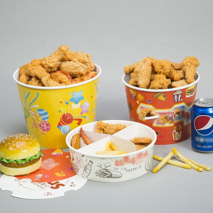 Wholesale Accept Sampling Family Bucket Fried Chicken Boxes Takeout Barrel Container KFC Fried Chicken Bucket with Customized 