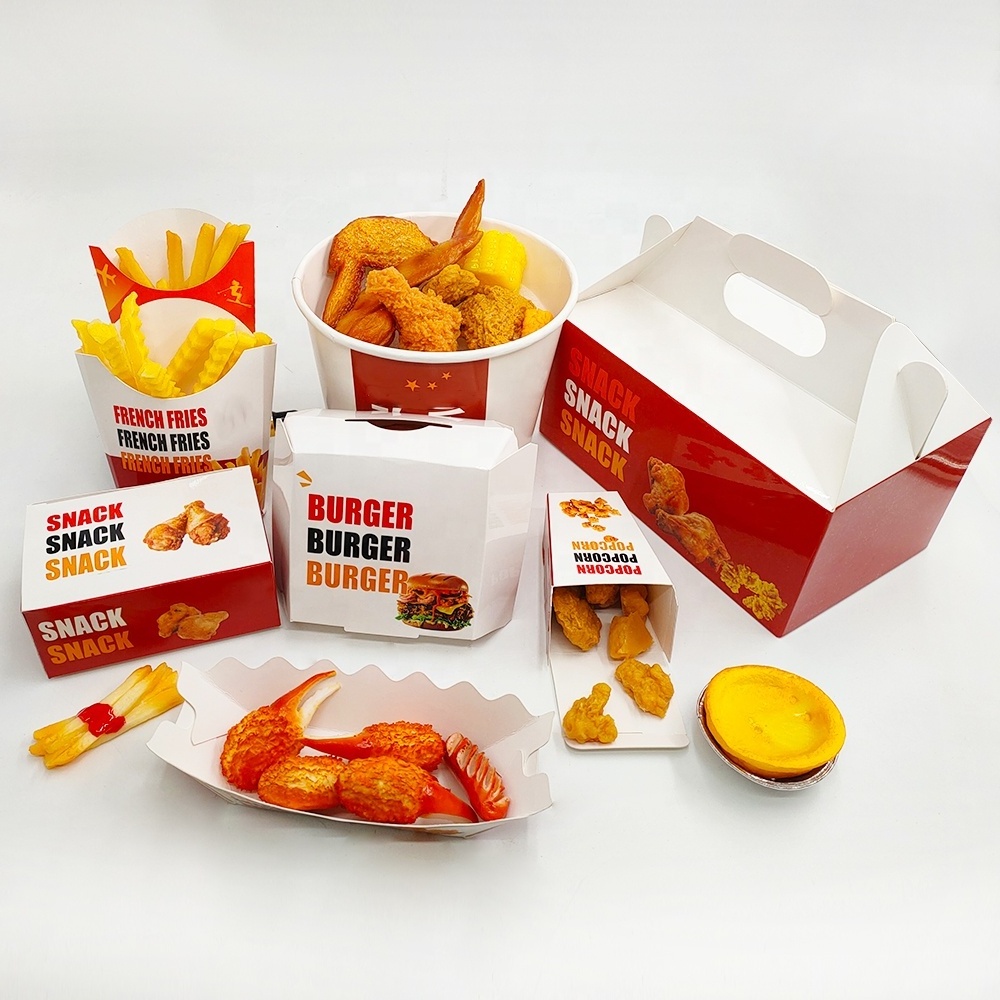 Custom Food Boxes French Fries Fried Chicken Barrel Nuggets Carton Paper Takeaway Food Packaging Food Box