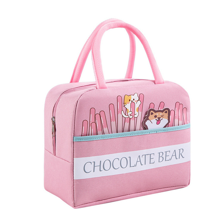 Portable 600D friendly reusable tote cooler for ice cream picnic bag with zippered children like bag