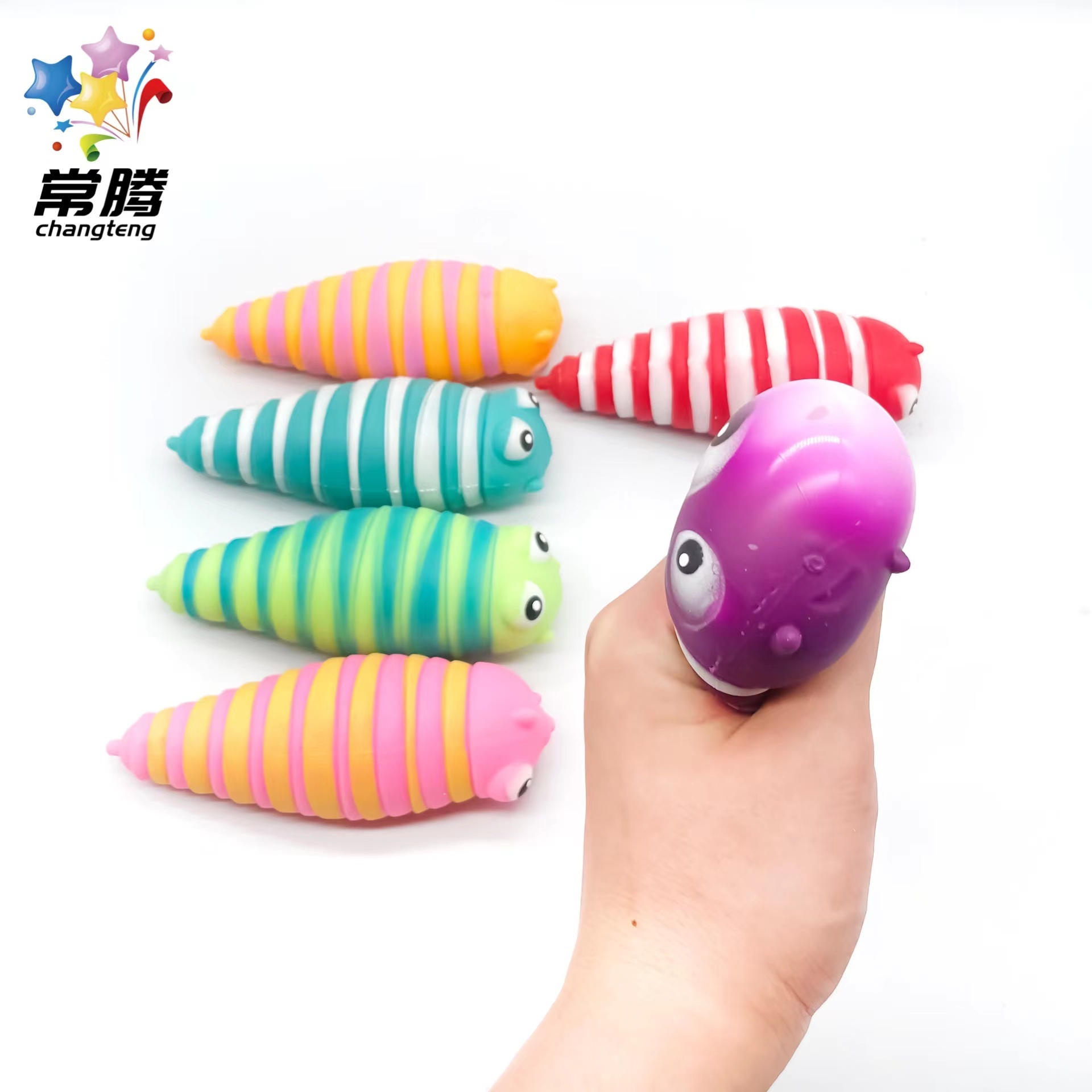 Hot New Arrival Cute Stress Relief TPR Soft Decompression Slug Hand Sensory Fidget Toy Slug Fidget Toy Squeeze Slug