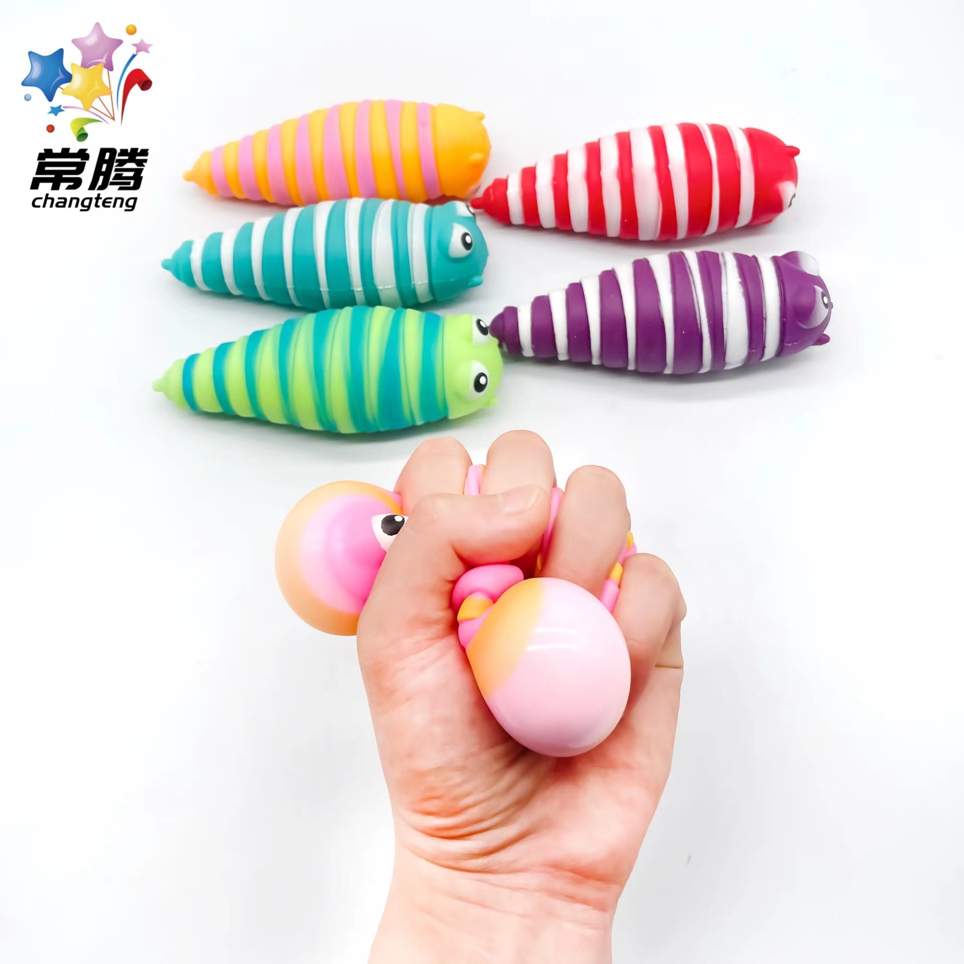 Hot New Arrival Cute Stress Relief TPR Soft Decompression Slug Hand Sensory Fidget Toy Slug Fidget Toy Squeeze Slug