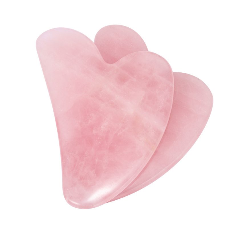 factory Custom facial scraping massage jade stone rose quartz gua sha tool