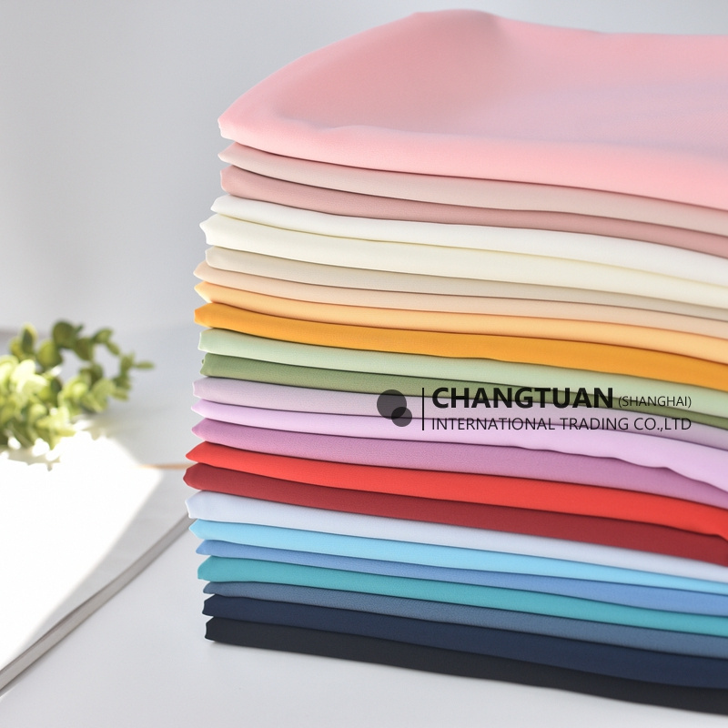 Wholesale Chiffon Material Fabric White Chiffon Fabric Plain Polyester Stretch Chiffon Fabric For Dresses Clothing