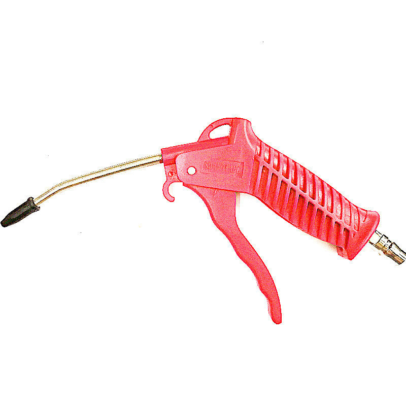 Air Blow Gun Plastic Dust Gun with High Strength Stainless Steel Pipe -Strong Concentrated Nozzle Rubber Cap 1/4 PT STEEL 255mm