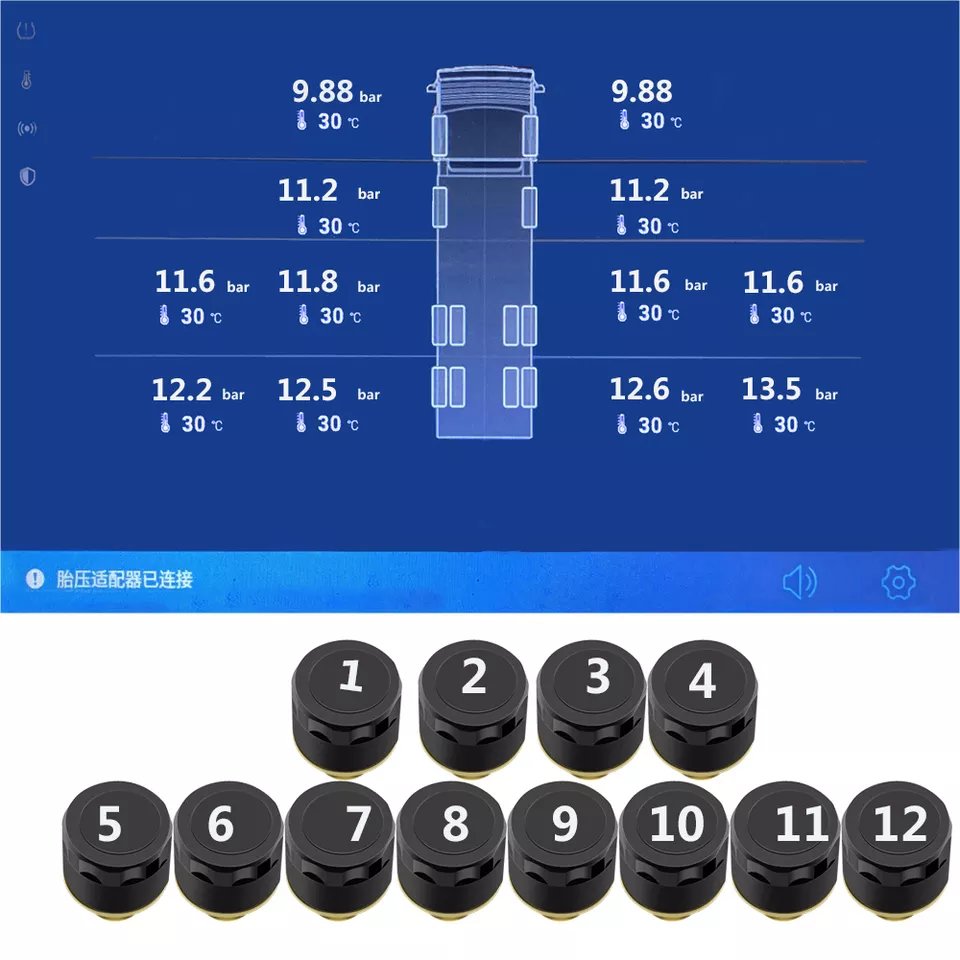 Android USB TPMS 8Bar 15Bar Tire Pressure Monitoring System Display Alarm System 5V External Sensors For truck Navigation