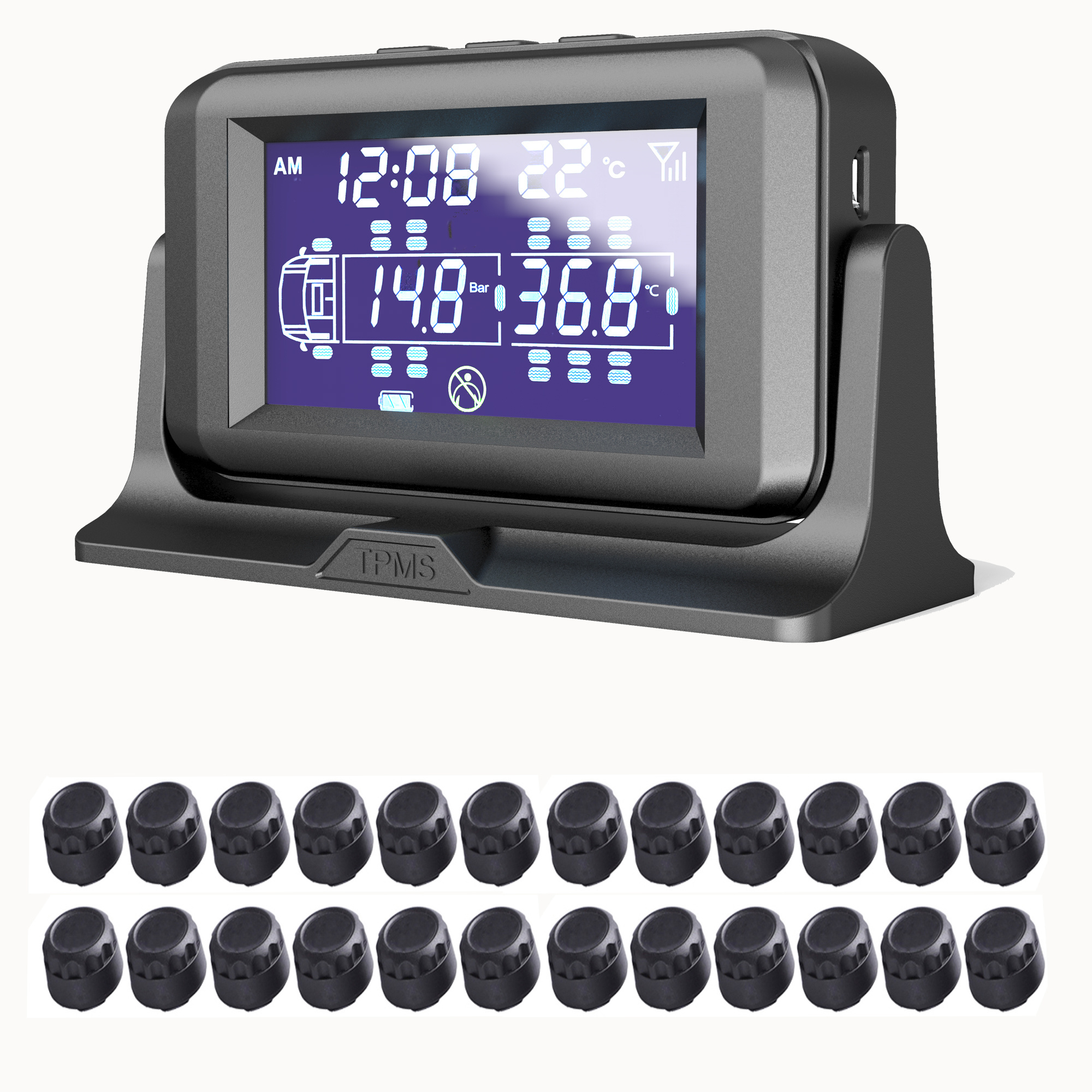 Factory Wholesale Digital TPMS Truck Tire Pressure Monitor System for 6 8 14 20 24 Wheel Buses CE Certified