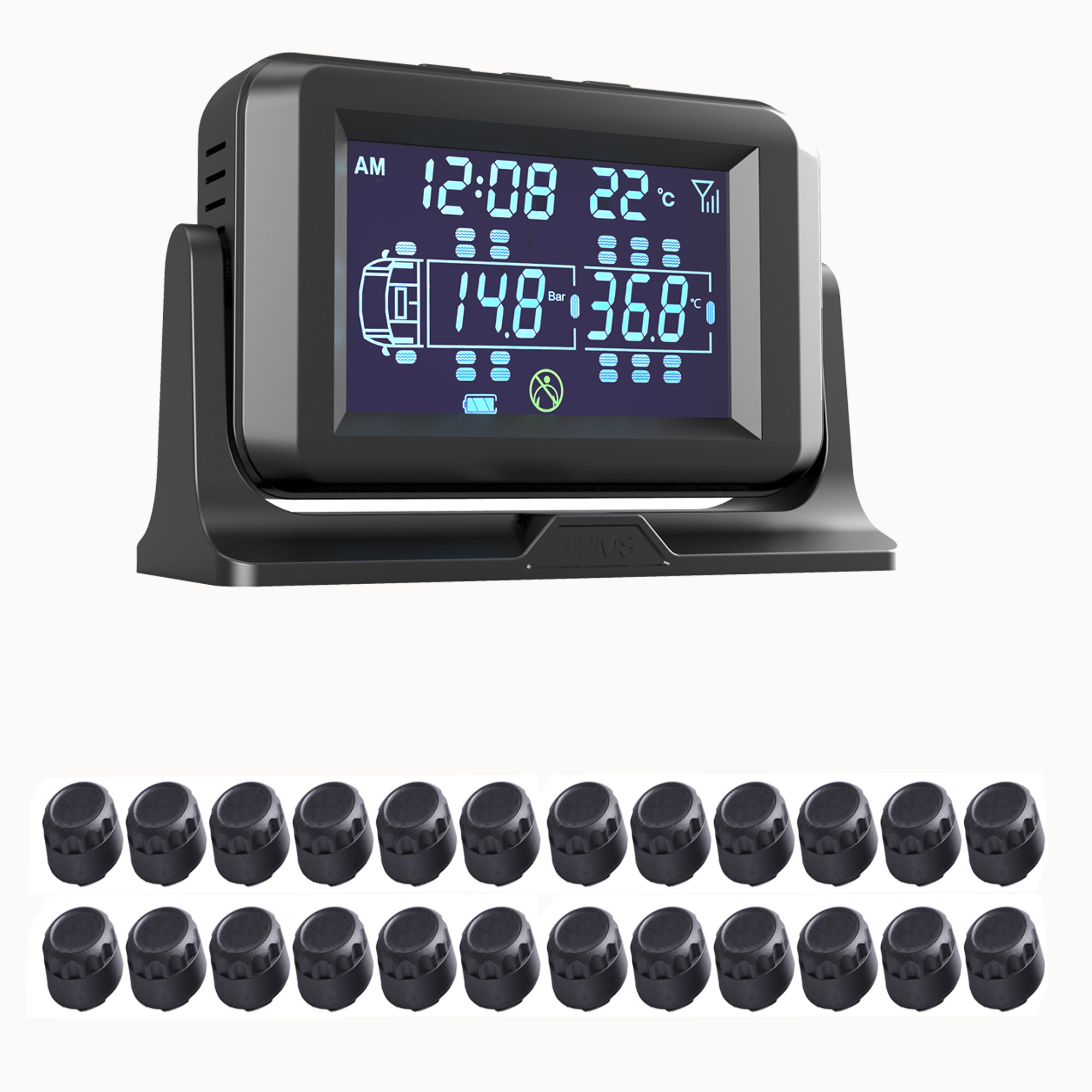 Factory Wholesale Digital TPMS Truck Tire Pressure Monitor System for 6 8 14 20 24 Wheel Buses CE Certified