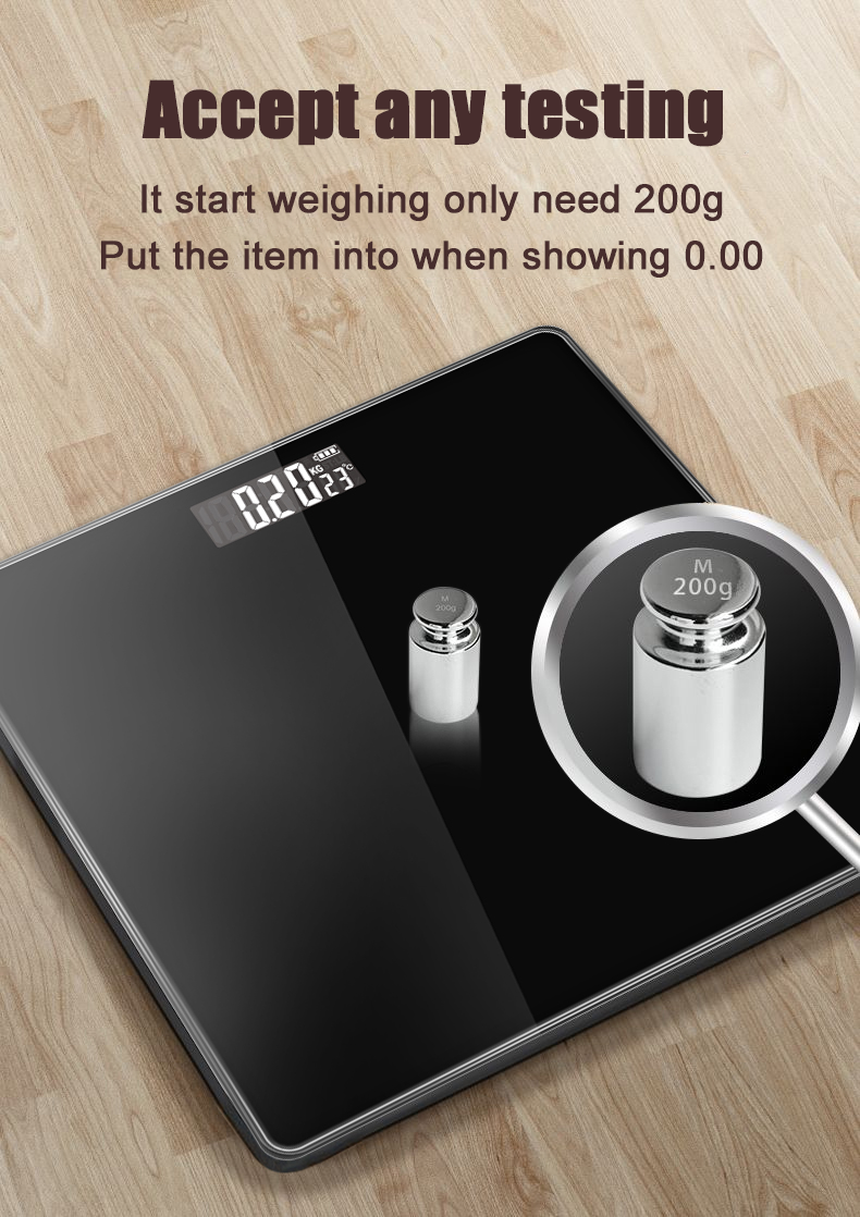 OEM Smart 180kg Body Weight Scale Digital Electronic Bathroom Scale Household Weight Scale