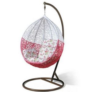 outdoor furniture indoor Rattan wicker hanging  swing chair with soft cushion