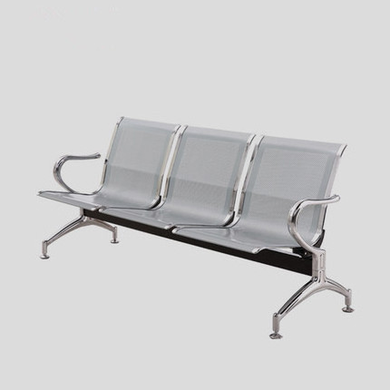 stainless steel public 3-seater airport hospital waiting chair