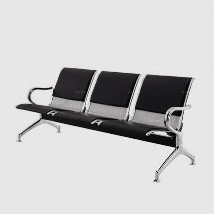 stainless steel public 3-seater airport hospital waiting chair