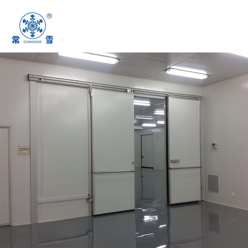 2024 Insulated double sliding door cold storage room door for fish manufacturers