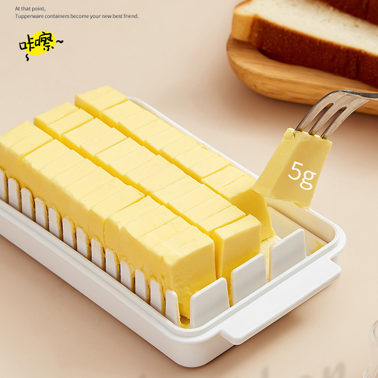 Household Baking Kitchen Tools Butter Cutting Storage Box Sealed Rectangle Crisper Storage Box