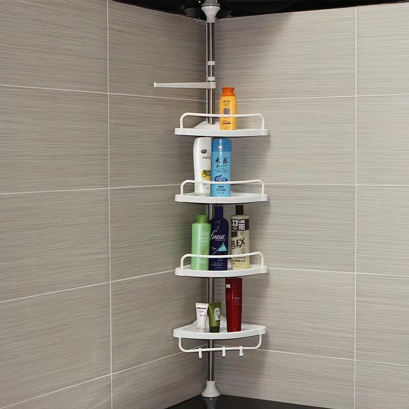 CX-510 Punch-free Bathroom Corner Shelves Stretchable Storage Rack Shower Soap Holder Toilet Corner Shelf