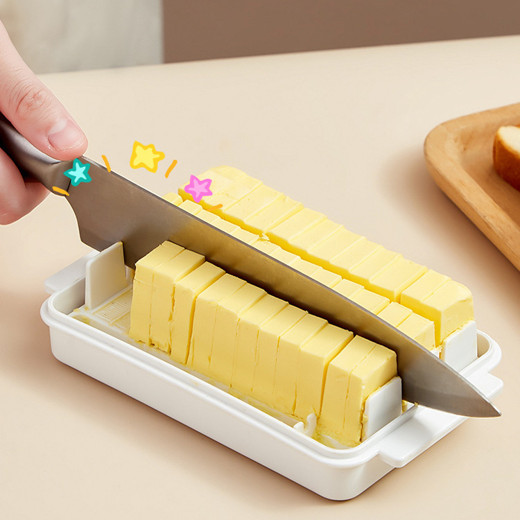 Household Baking Kitchen Tools Butter Cutting Storage Box Sealed Rectangle Crisper Storage Box