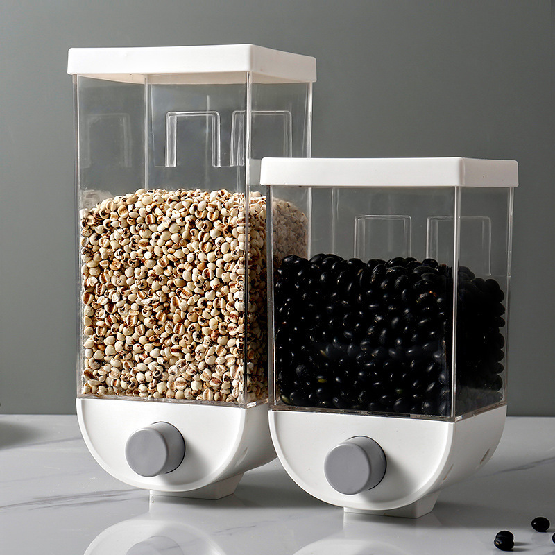 Kitchen Wall-mounted Storage Tank Grain Storage Box Cereals Rice Bean Sealed Can Oatmeal Dispenser