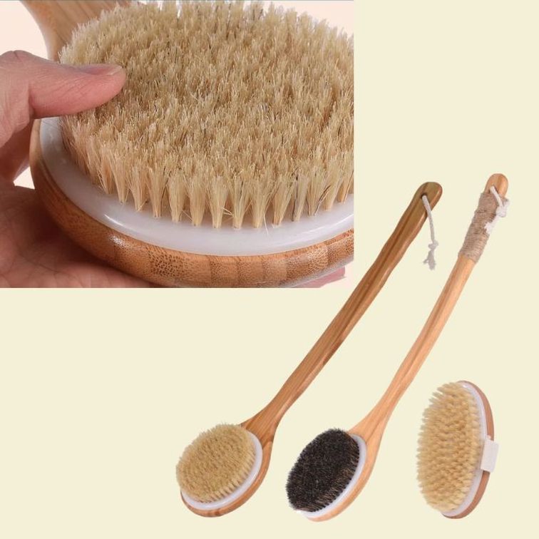 Factory Shower brush back Long Handle Body Bath Back bamboo sisal bath brushes