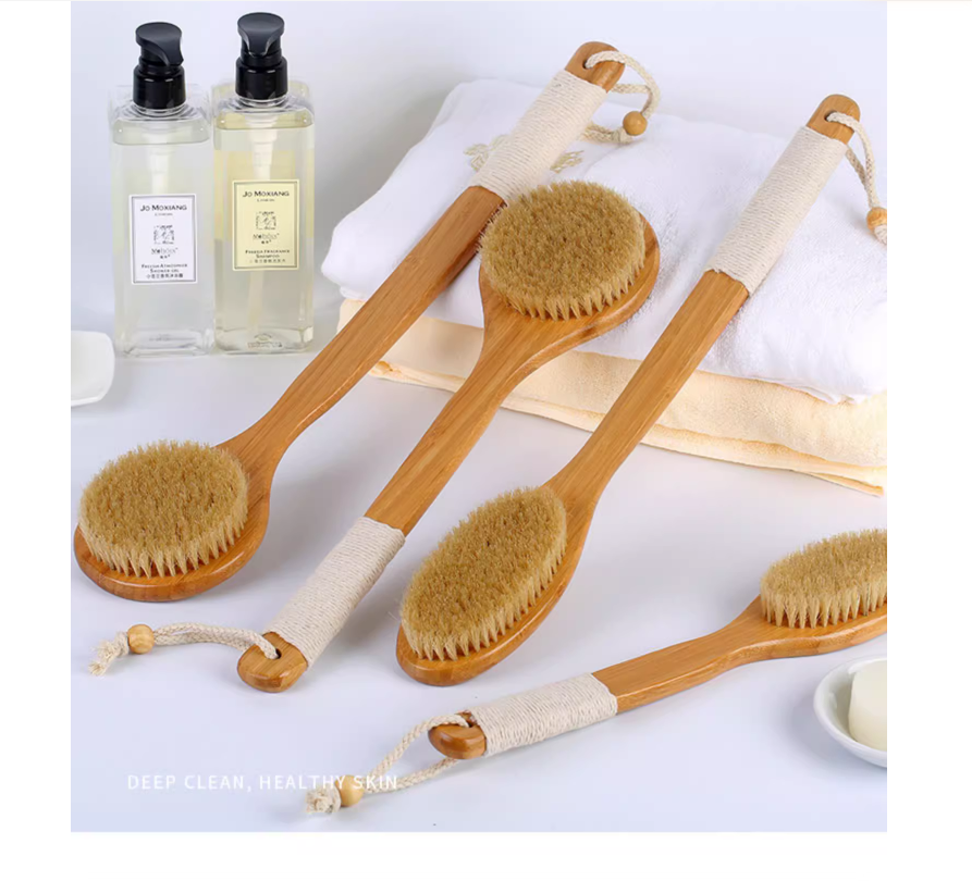 Factory Shower brush back Long Handle Body Bath Back bamboo sisal bath brushes