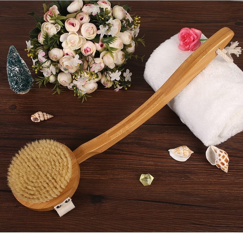 Factory Shower brush back Long Handle Body Bath Back bamboo sisal bath brushes