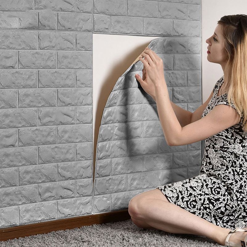 3D brick wallpaper waterproof white 3d wallpaper peel and stick  wall paper bedroom  kitchen living room wallpaper