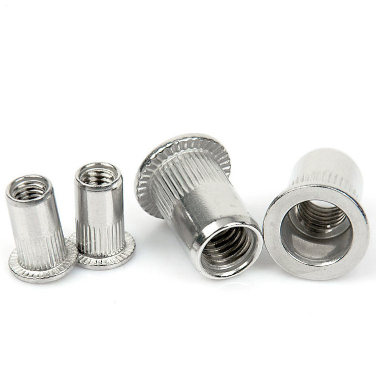 Wholesale Stainless Steel 304 316 Knurled Rivrt Nut Flat Head  Blind Rivet Nuts M3 M4 M5 M6 M8 M10 M12