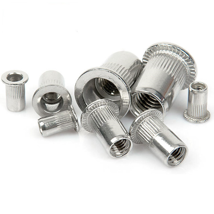 Wholesale Stainless Steel 304 316 Knurled Rivrt Nut Flat Head  Blind Rivet Nuts M3 M4 M5 M6 M8 M10 M12