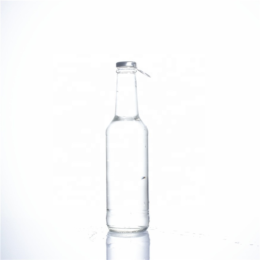 Stocked 275ml clear empty breezer carbonated soft drinking beverage soda cocktail wine glass bottle with crown cap