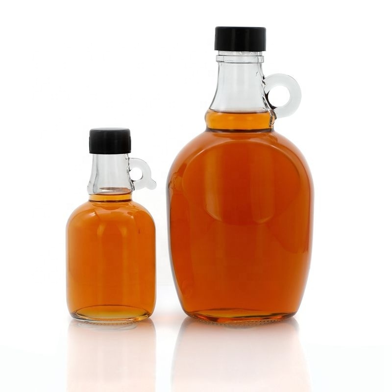 wholesale round california oil glass bottle empty 1L 2L gallon water Juice glass jug with ear hand