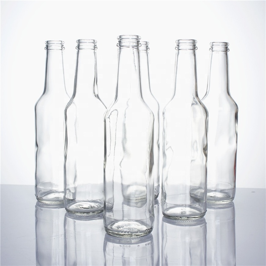 Stocked 275ml clear empty breezer carbonated soft drinking beverage soda cocktail wine glass bottle with crown cap