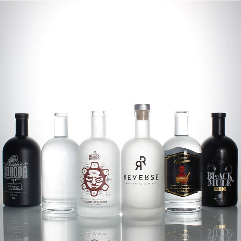 Hot Sales custom logo empty liquor vodka gin bottle 85ml 330ml 500ml 700ml 750ml glass bottle