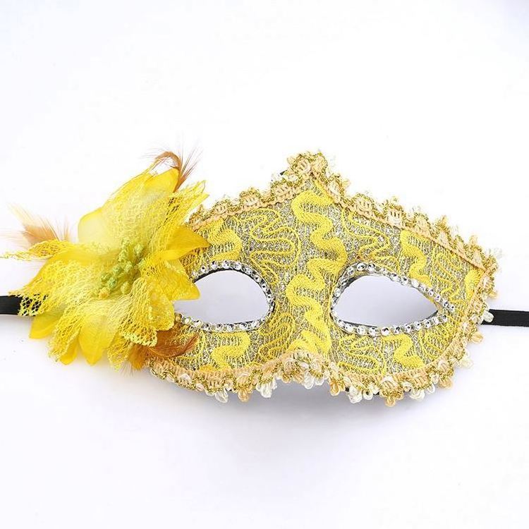 Halloween Makeup Dance Party Dragon Princess Half Face Party Mask Lace Leather Flower Eye Mask