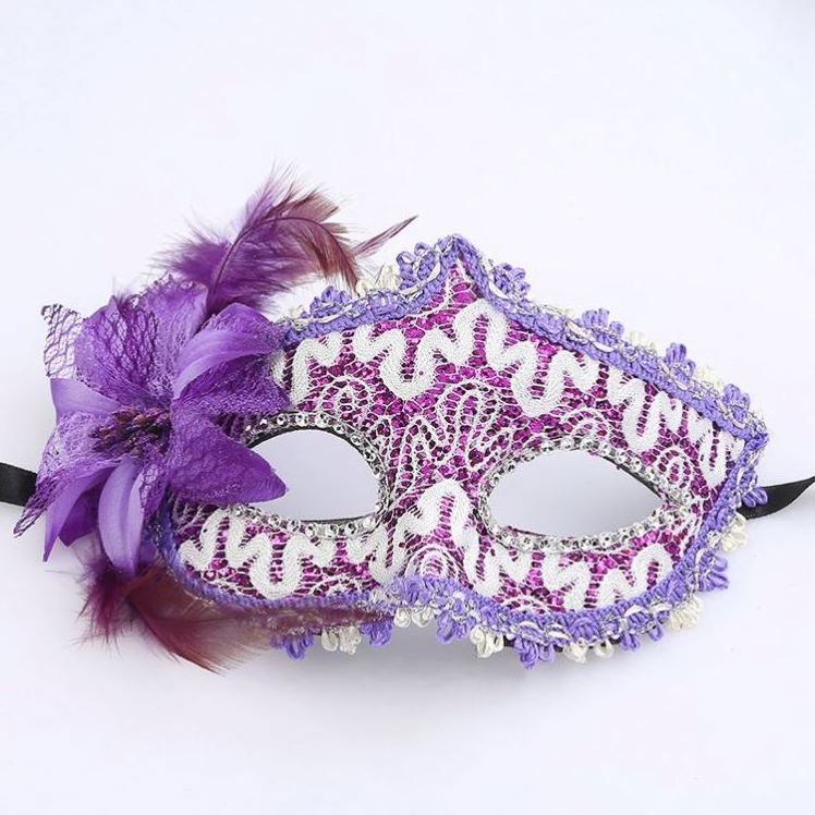 Halloween Makeup Dance Party Dragon Princess Half Face Party Mask Lace Leather Flower Eye Mask