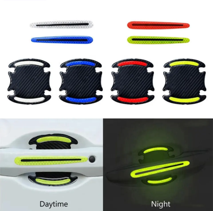 Hot Sell Car Led Sticker Door Handle Anti-scratch Protector Car Door Side Reflective Sticker For All Cars