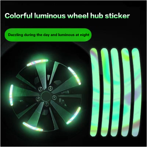 Reflective Colorful Car Wheel Hub Rim Stripe Tape Decal Luminous Sticker For Bicycle Auto Car