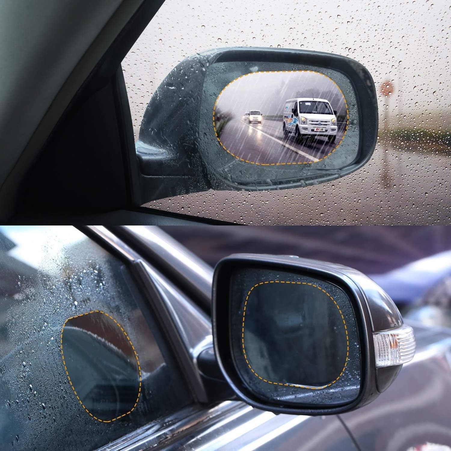 15*10cm 2Pcs/Set Car Rearview Mirror Film Anti Fog Waterproof HD Nano Clear Protective Sticker Film for Car