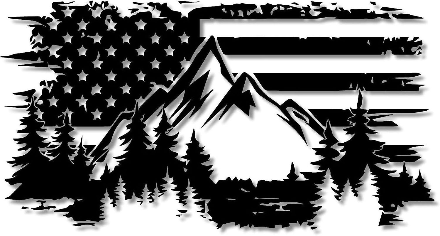 27.5x21.25cm American Flag and Mountains Road Rage Premium Car Truck Wall Sticker ravel Car Truck Sticker