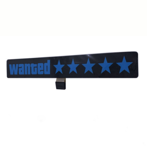 Glow Sticker Electric Light Up Sticker 5 Star Wanted Led Light Panel Custom Printing Led Star Stickers For Car