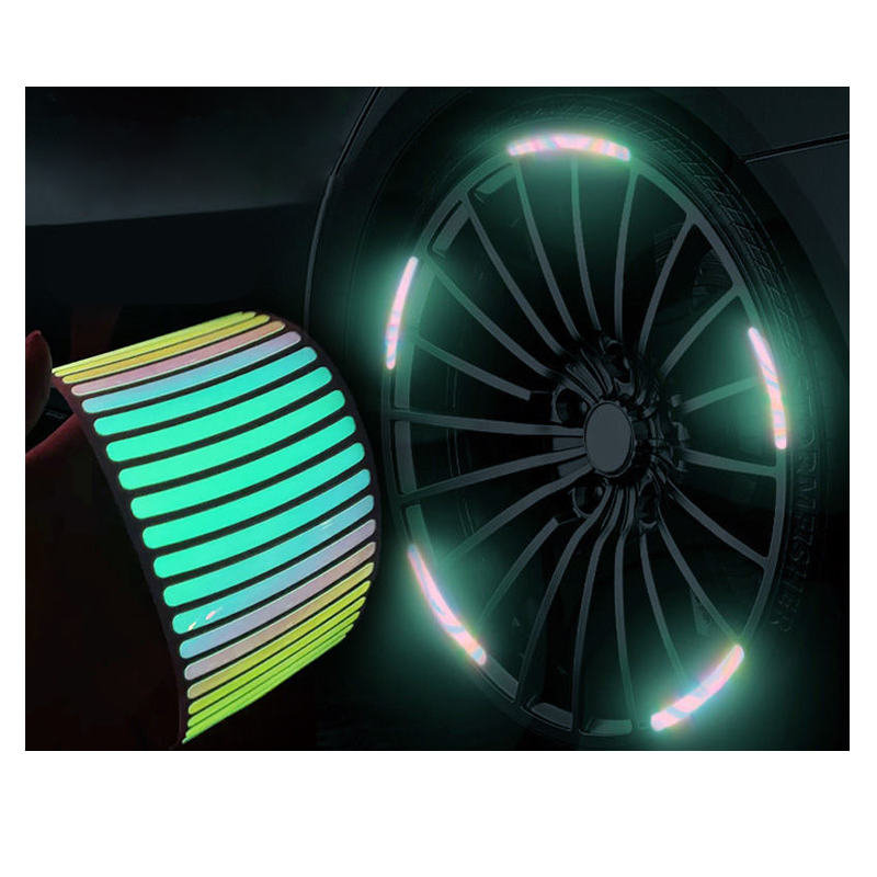 Reflective Colorful Car Wheel Hub Rim Stripe Tape Decal Luminous Sticker For Bicycle Auto Car