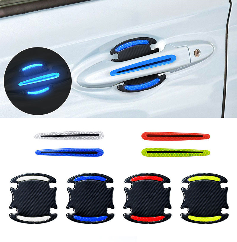 Hot Sell Car Led Sticker Door Handle Anti-scratch Protector Car Door Side Reflective Sticker For All Cars