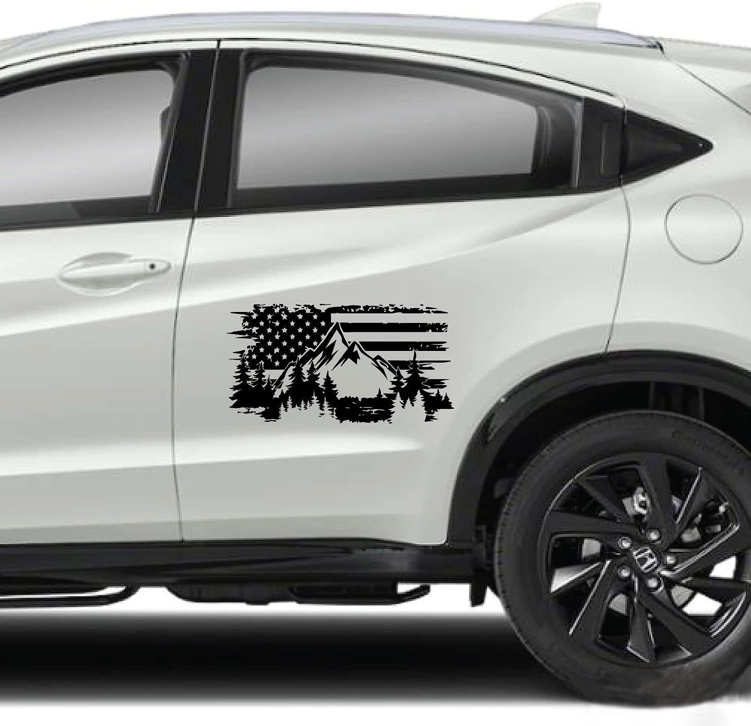 27.5x21.25cm American Flag and Mountains Road Rage Premium Car Truck Wall Sticker ravel Car Truck Sticker