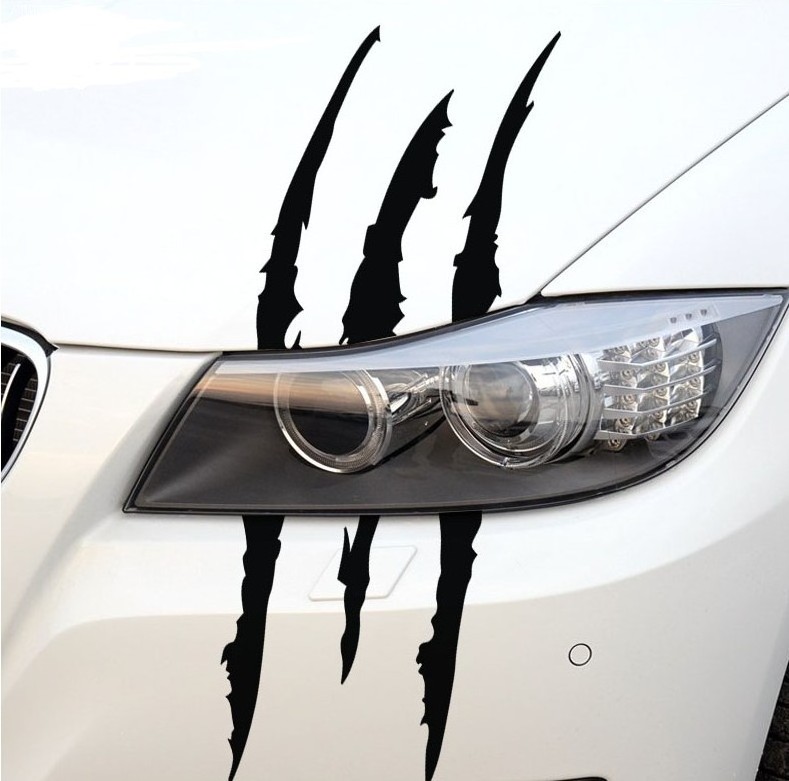 2Pcs Waterproof Decoration Headlight Decal Claw Scratch Stripe Marks Car Stripe Decals Stickers For All Cars