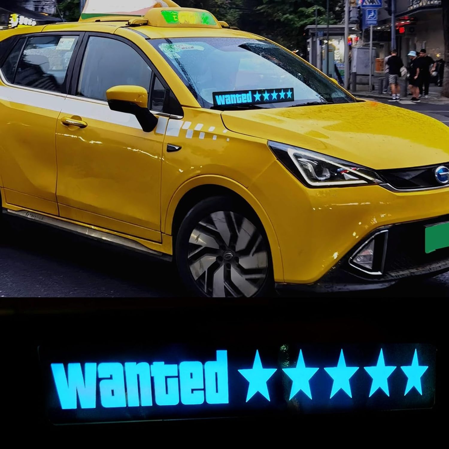 Glow Sticker Electric Light Up Sticker 5 Star Wanted Led Light Panel Custom Printing Led Star Stickers For Car