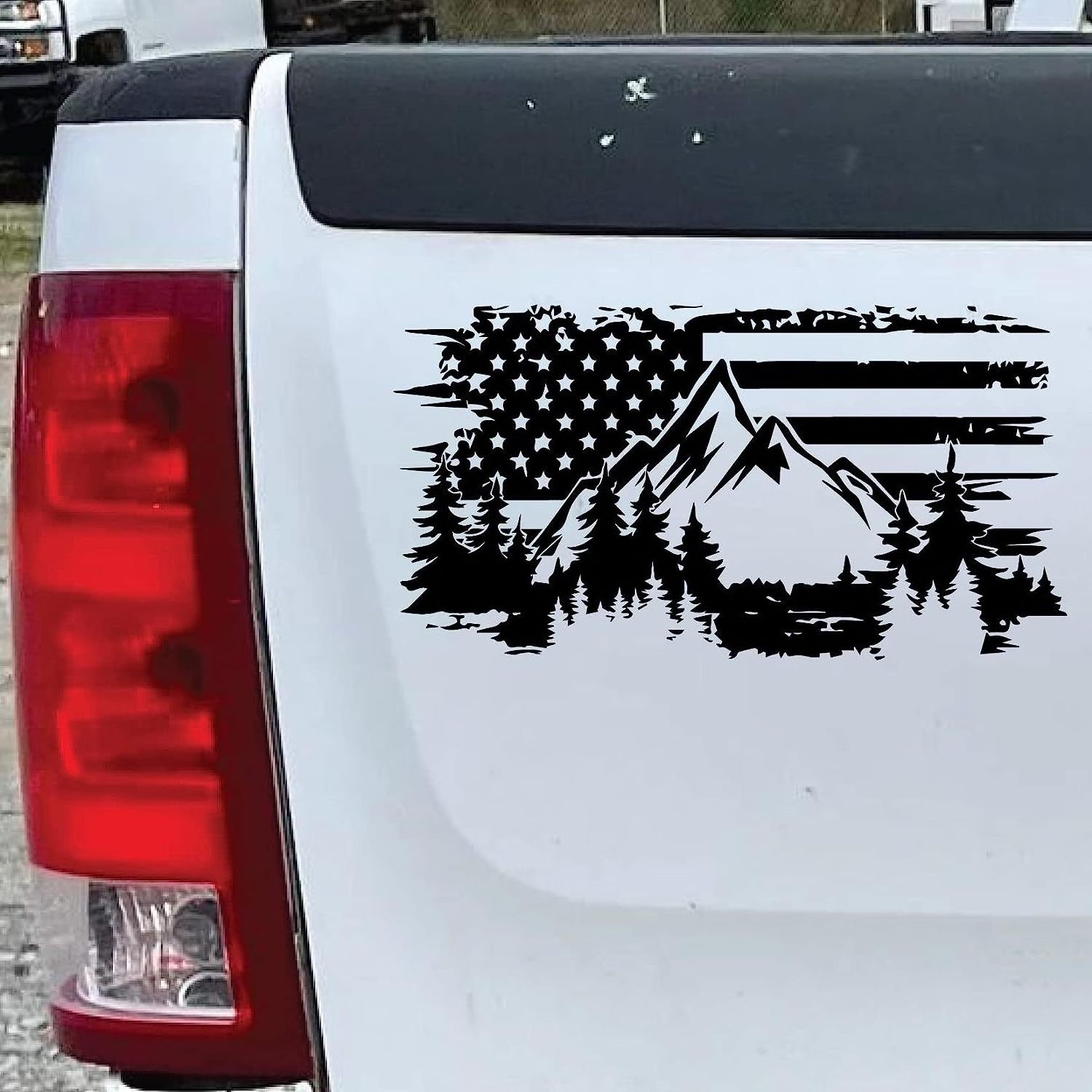 27.5x21.25cm American Flag and Mountains Road Rage Premium Car Truck Wall Sticker ravel Car Truck Sticker