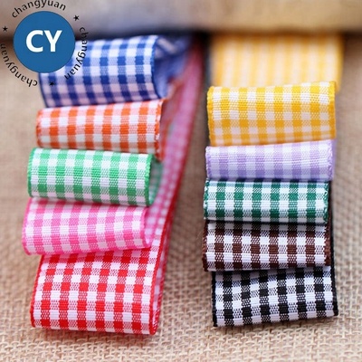 Wholesale 1 inch 25mm High Quality Various Colors Tartan Gingham Check Plaid Ribbon