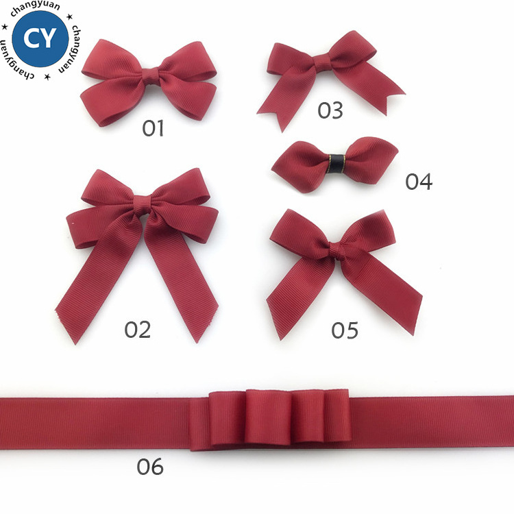 Gift box packing polyester satin ribbon bow ,DIY red ribbon and  bow  for wedding invitation