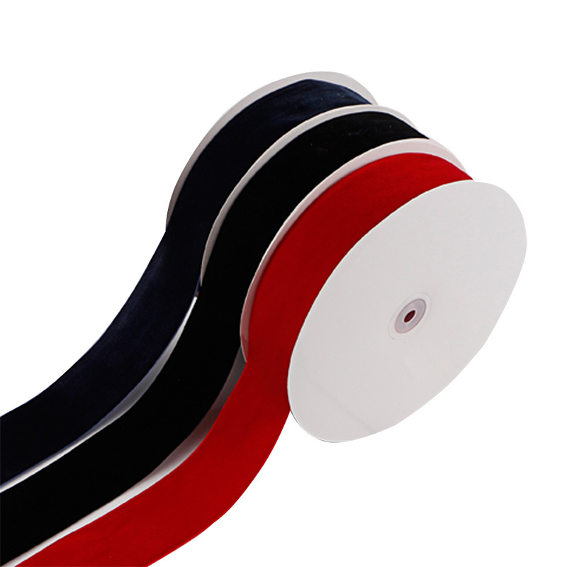 Factory Direct Supplier sanding ribbon 5/8inch 15mm Stretch Velvet Tape Glitter  Silk Ribbon for Party Decoration