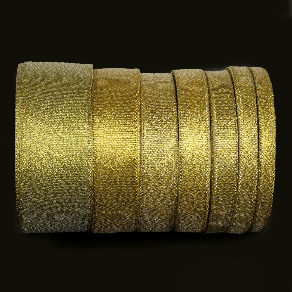 Wholesale gold sliver wire metallic ribbon for gift packing