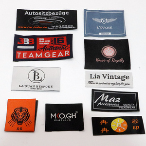 LOW MOQ custom damask cotton clothing garment care label brand label woven label for bags shoes clothes clothing